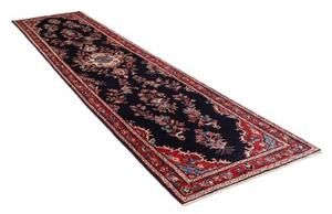 Tappeto Hamadan Stilizzato Blu Scuro Rosso Corsia 96x410 Cm