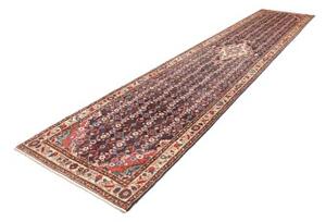 Tappeto Hamadan Stilizzato Blu Scuro Beige Corsia 110x532 Cm