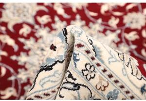 Tappeto Nain Kashmar Medaglione Floreale Rosso Avorio 144x198 Cm