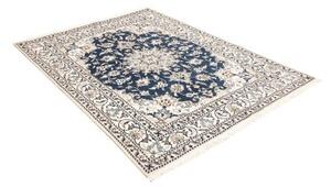 Tappeto Nain Kashmar Medaglione Floreale Blu Avorio 155x202 Cm