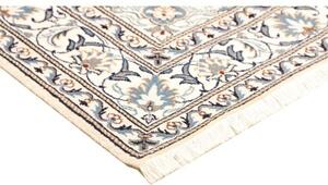 Tappeto Nain Kashmar Medaglione Floreale Avorio Blu 152x198 Cm