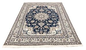 Tappeto Nain Kashmar Medaglione Floreale Blu Avorio 150x210 Cm