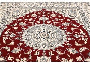 Tappeto Nain Kashmar Medaglione Floreale Rosso Avorio 200x250 Cm