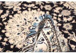 Tappeto Nain Kashmar Medaglione Floreale Blu Scuro Avorio 165x246 Cm