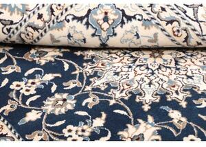 Tappeto Nain Kashmar Medaglione Floreale Blu Avorio 155x202 Cm
