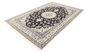 Tappeto Nain Kashmar Medaglione Floreale Blu Scuro Avorio 165x246 Cm