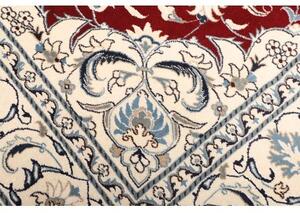 Tappeto Nain Kashmar Medaglione Floreale Rosso Avorio 200x250 Cm