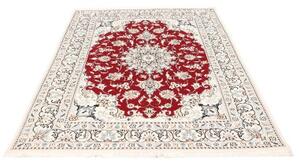 Tappeto Nain Kashmar Medaglione Floreale Rosso Avorio 144x198 Cm