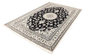 Tappeto Nain Kashmar Medaglione Floreale Blu Notte Avorio 165x245 Cm