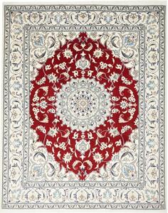 Tappeto Nain Kashmar Medaglione Floreale Rosso Avorio 200x250 Cm