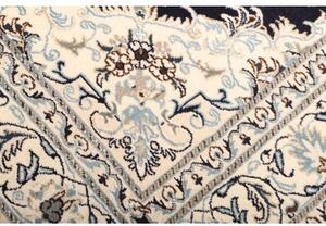 Tappeto Nain Kashmar Medaglione Floreale Blu Scuro Avorio 168x255 Cm