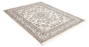 Tappeto Nain Kashmar Medaglione Floreale Avorio Blu 152x198 Cm