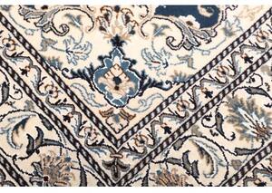 Tappeto Nain Kashmar Medaglione Floreale Blu Avorio 150x210 Cm