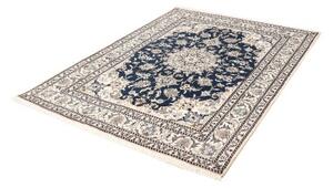 Tappeto Nain Kashmar Medaglione Floreale Blu Scuro Avorio 152x204 Cm
