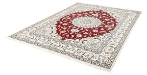 Tappeto Nain Kashmar Medaglione Floreale Rosso Avorio 200x250 Cm