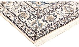Tappeto Nain Kashmar Medaglione Floreale Blu Avorio 150x210 Cm