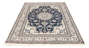 Tappeto Nain Kashmar Medaglione Floreale Blu Scuro Avorio 152x204 Cm