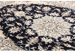 Tappeto Nain Kashmar Medaglione Floreale Blu Scuro Avorio 168x255 Cm