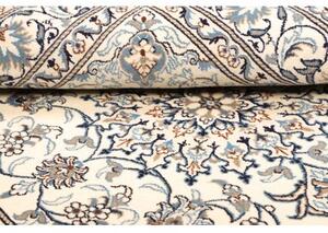 Tappeto Nain Kashmar Medaglione Floreale Avorio Blu 152x198 Cm