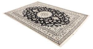 Tappeto Nain Kashmar Medaglione Floreale Blu Notte Avorio 165x245 Cm