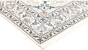 Tappeto Nain Kashmar Medaglione Floreale Blu Scuro Avorio 148x202 Cm