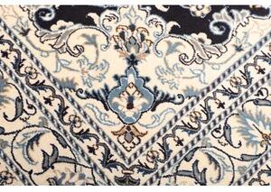 Tappeto Nain Kashmar Medaglione Floreale Blu Scuro Avorio 148x202 Cm