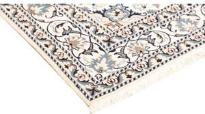 Tappeto Nain Kashmar Medaglione Floreale Blu Avorio 155x202 Cm
