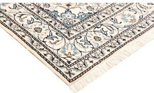 Tappeto Nain Kashmar Medaglione Floreale Blu Scuro Avorio 165x246 Cm