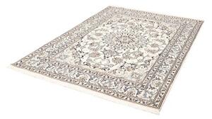 Tappeto Nain Kashmar Medaglione Floreale Avorio Blu 152x198 Cm