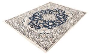 Tappeto Nain Kashmar Medaglione Floreale Blu Avorio 155x202 Cm