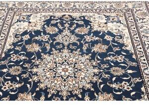 Tappeto Nain Kashmar Medaglione Floreale Blu Avorio 150x210 Cm