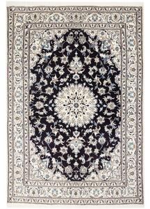 Tappeto Nain Kashmar Medaglione Floreale Blu Notte Avorio 165x245 Cm