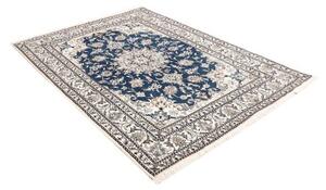 Tappeto Nain Kashmar Medaglione Floreale Blu Avorio 150x210 Cm