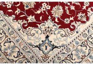 Tappeto Nain Kashmar Medaglione Floreale Rosso Avorio 144x198 Cm