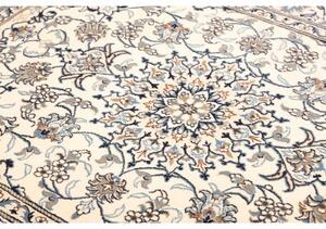 Tappeto Nain Kashmar Medaglione Floreale Avorio Blu 152x198 Cm