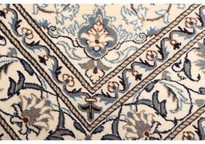 Tappeto Nain Kashmar Medaglione Floreale Avorio Blu 152x198 Cm