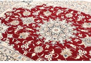 Tappeto Nain Kashmar Medaglione Floreale Rosso Avorio 144x198 Cm