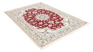 Tappeto Nain Kashmar Medaglione Floreale Rosso Avorio 144x198 Cm