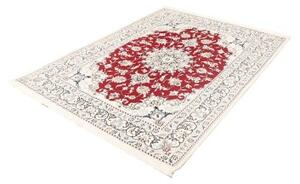 Tappeto Nain Kashmar Medaglione Floreale Rosso Avorio 144x198 Cm