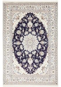 Tappeto Nain Kashmar Medaglione Floreale Blu Scuro Avorio 168x255 Cm