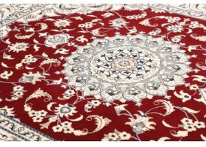 Tappeto Nain Kashmar Medaglione Floreale Rosso Avorio 200x250 Cm