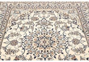 Tappeto Nain Kashmar Medaglione Floreale Avorio Blu 152x198 Cm