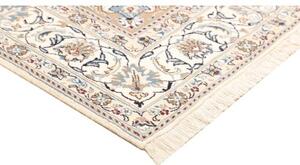 Tappeto Nain Kashmar Medaglione Floreale Blu Scuro Avorio 196x289 Cm