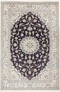 Tappeto Nain Kashmar Medaglione Floreale Marrone Scuro Avorio 203x288 Cm