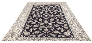 Tappeto Nain Kashmar Floreale Blu Scuro Bianco Avorio 188x282 Cm