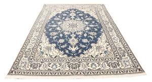 Tappeto Nain Kashmar Medaglione Floreale Blu Avorio 168x240 Cm