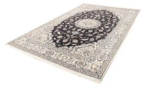 Tappeto Nain Kashmar Medaglione Floreale Marrone Scuro Avorio 203x288 Cm