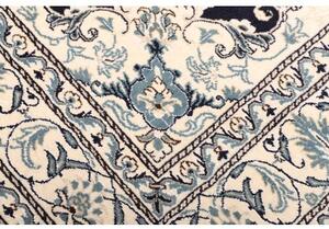Tappeto Nain Kashmar Medaglione Floreale Blu Scuro Avorio 150x215 Cm