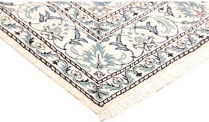 Tappeto Nain Kashmar Medaglione Floreale Blu Scuro Avorio 150x215 Cm