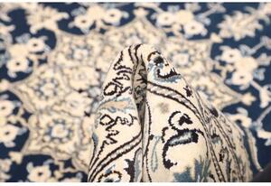 Tappeto Nain Kashmar Medaglione Floreale Blu Avorio 168x240 Cm